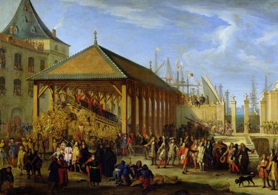 Jean-Baptiste Colbert (1651-90) Marquis de Seignelay und Louis Victor de Rochechouart (1636-88) Duc de Vivonne besuchen die Galeone 
